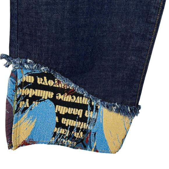 Andersson Bell Wide Leg Jeans Max Patchwork Button-Fly Frayed Hi-Rise Festival - Picture 4 of 10